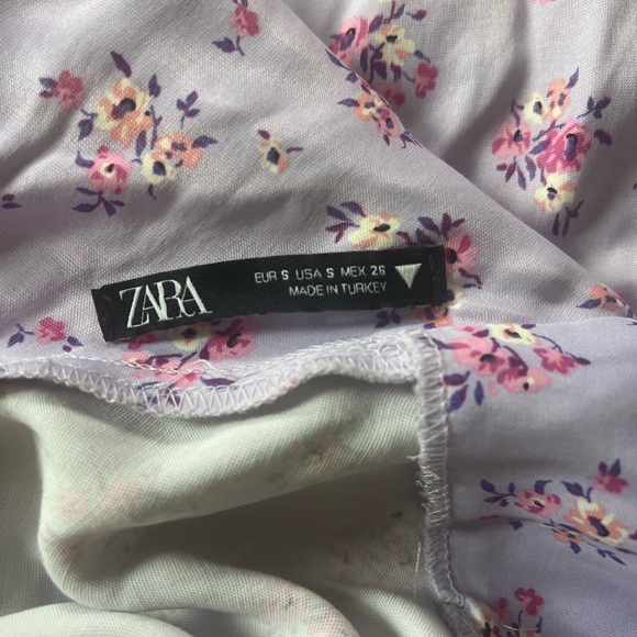 ZARA FLORAL PRINT SATIN EFFECT DRESS - Picture 8 of 9